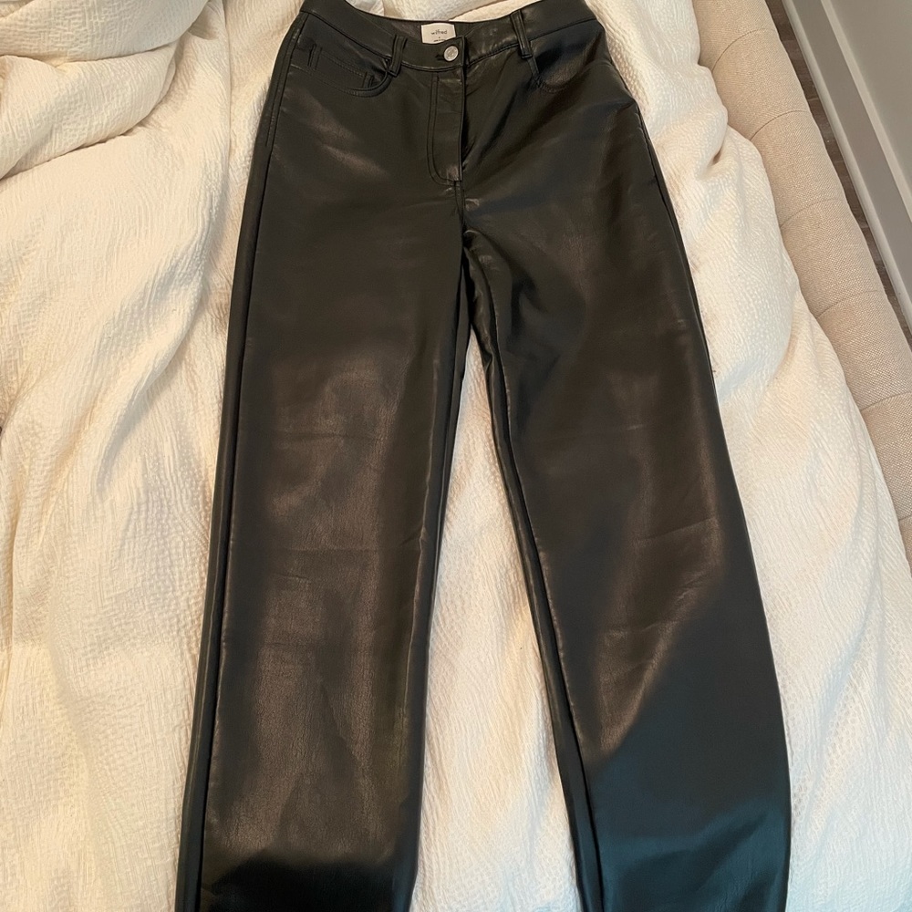 Black vegan leather Wilfred aritzia pants